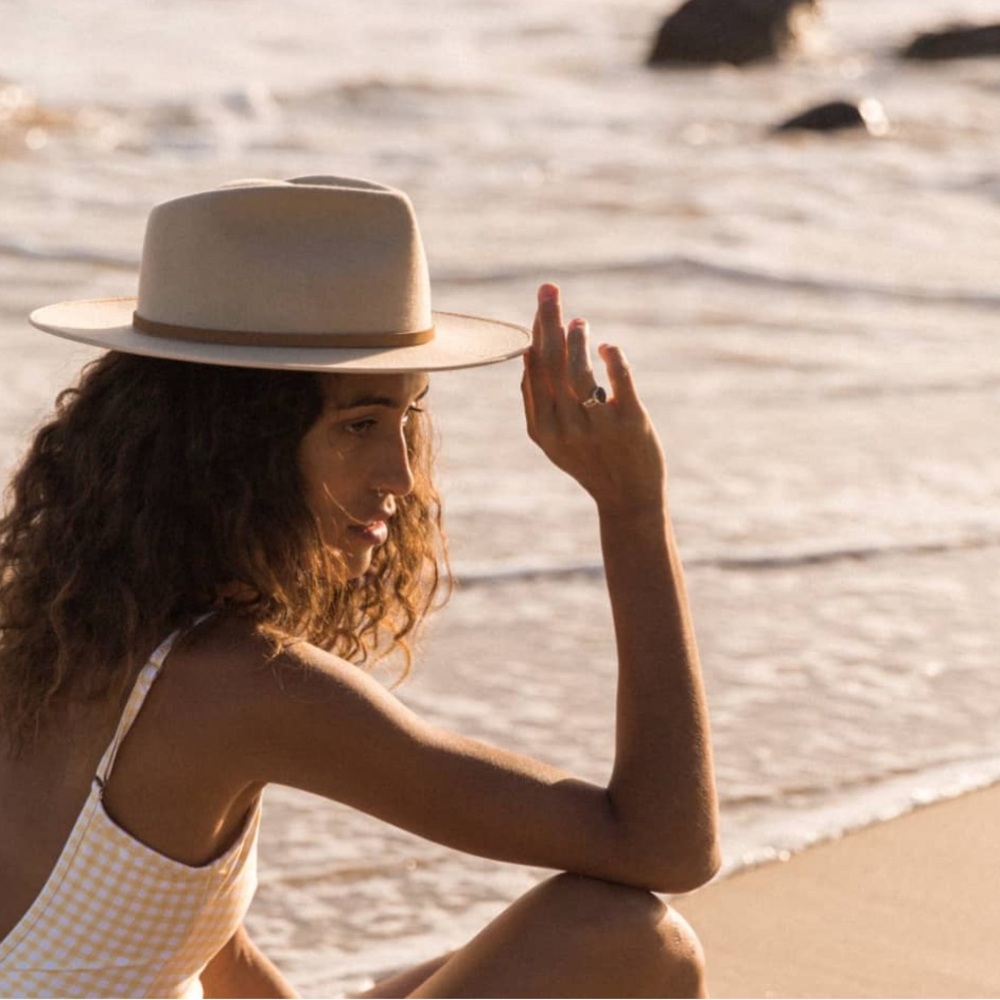 Calloway Cream | White Felt Sun Hat,size S